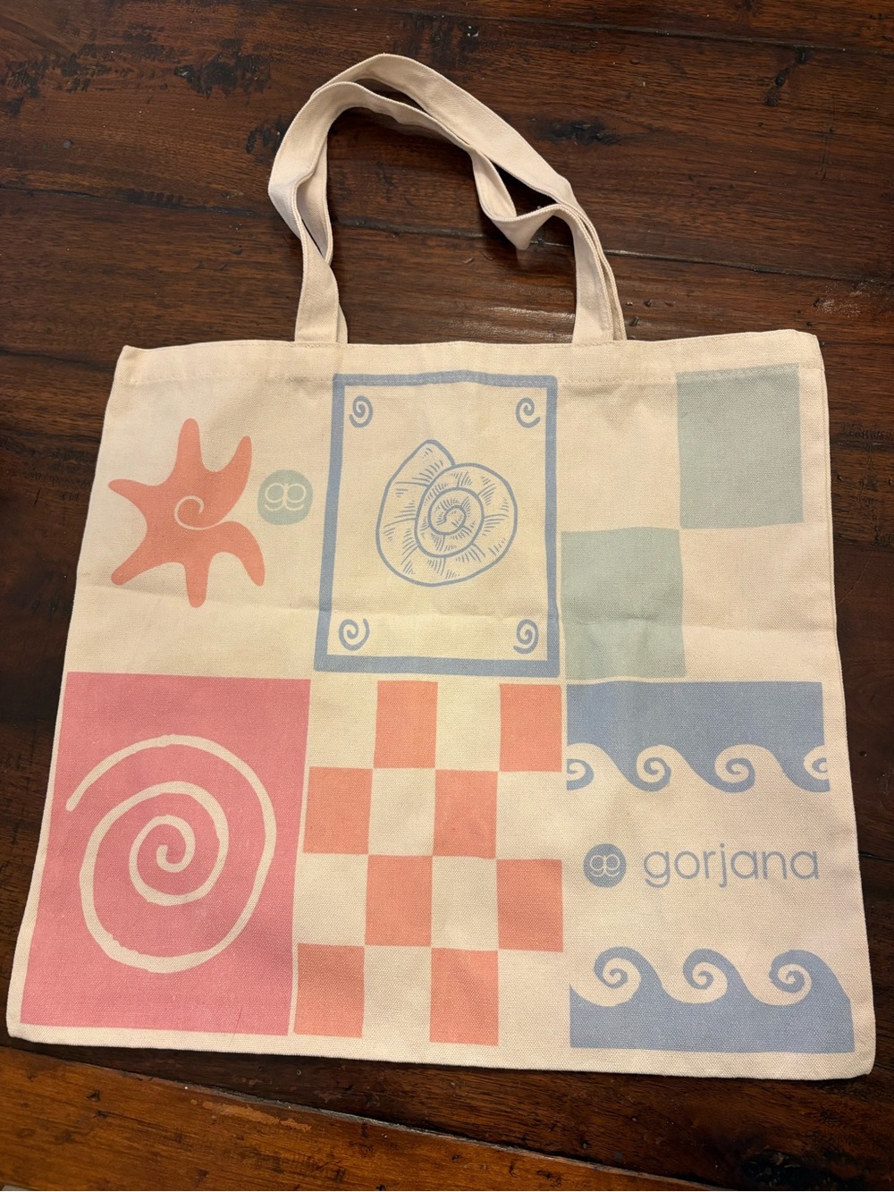 Gorjana beach tote canvas seashell bag